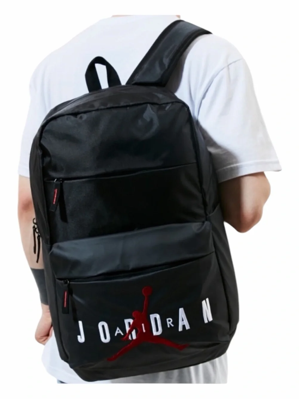 NEW Nike Air Jordan Bag Jump Man Embroidered Backpack 15” Black Red CASE 9A0408